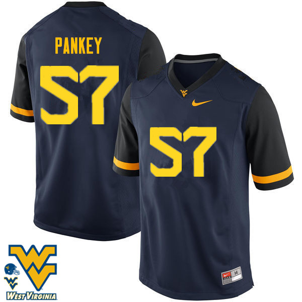 NCAA Men's Adam Pankey West Virginia Mountaineers Navy #57 Nike Stitched Football College Authentic Jersey EJ23M33US